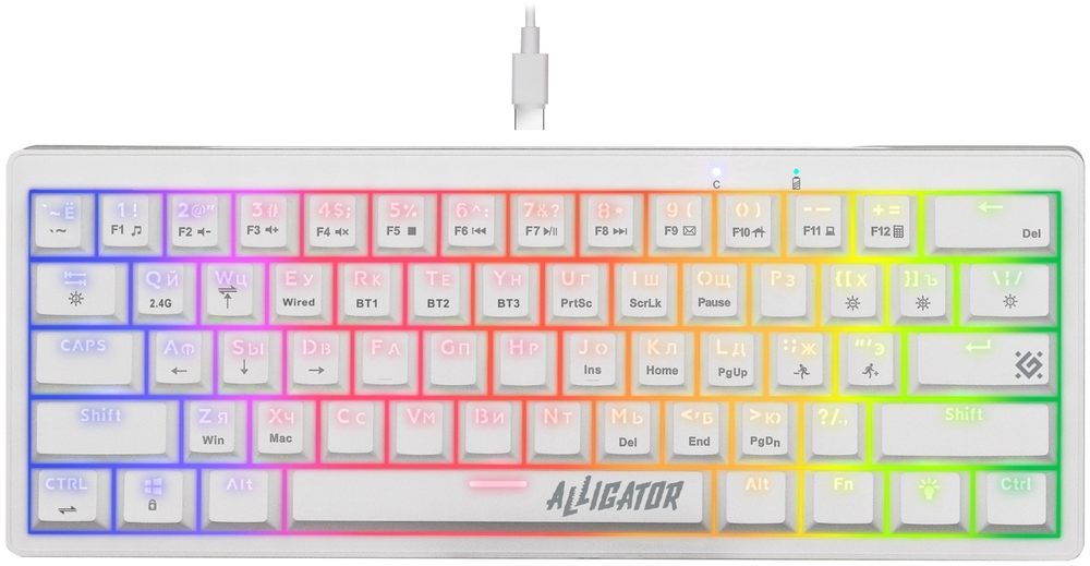 Клавиатура Defender Alligator GK-315 45314 белый