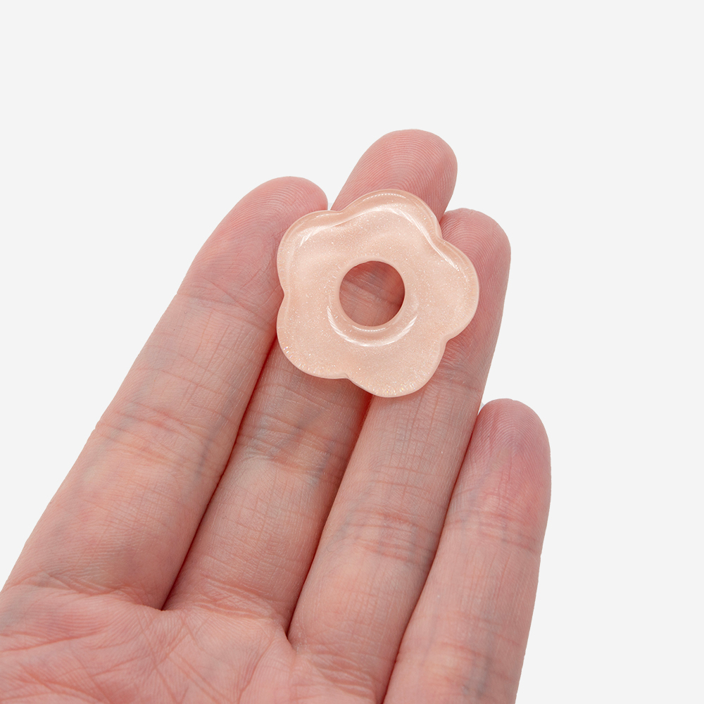 Подвеска "Незабудка", 26мм, оранжевый акрил