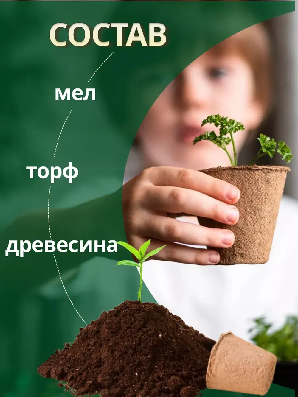 Торфяные горшки для рассады 100х110мм *10шт