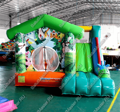 Небольшой надувной батут "Лесной домик"