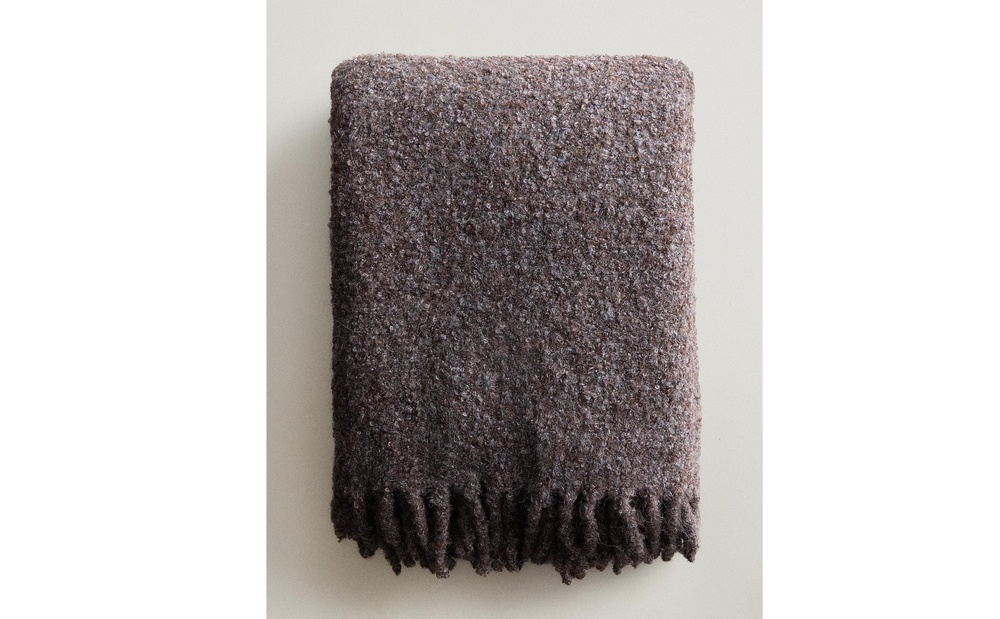 Zara Home плед из полиэстера, коричневый, 140x190 см · 3118/004