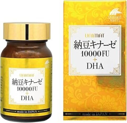 Наттокиназа UNIMAT Nattokinase 10000FU + DHA Omega-3 Supplement, 60 капсул.