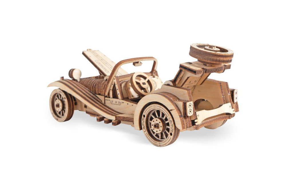 Автомобиль РОДСТЕР от Lemmo - Деревянный конструктор, 3D пазл, сборная модель