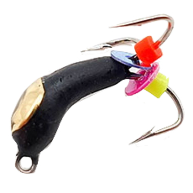 Мормышка вольфрам Volfram37 Чёртик Банан с коронкой d-2.5мм 0.5г (140) 1шт  Золото