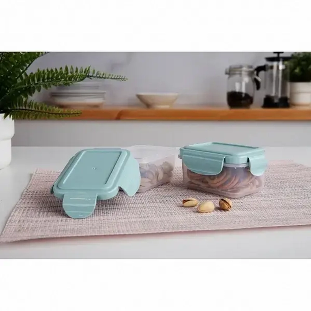 Контейнер для продуктов 0,25л прямоугольный «SMART LOCK» зеленый