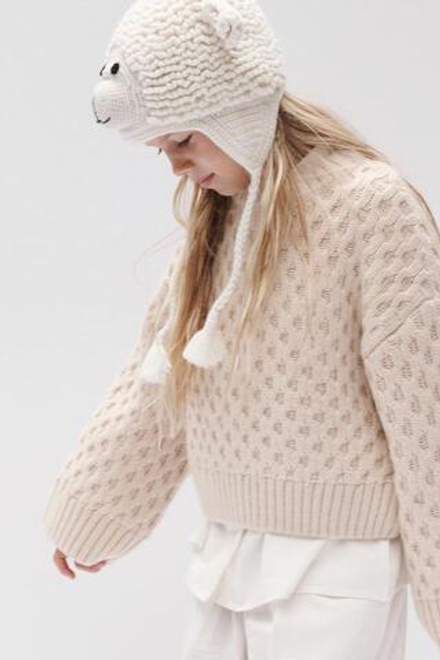 ZARA ШАПКА "ОВЕЧКА", ЭКРЮ