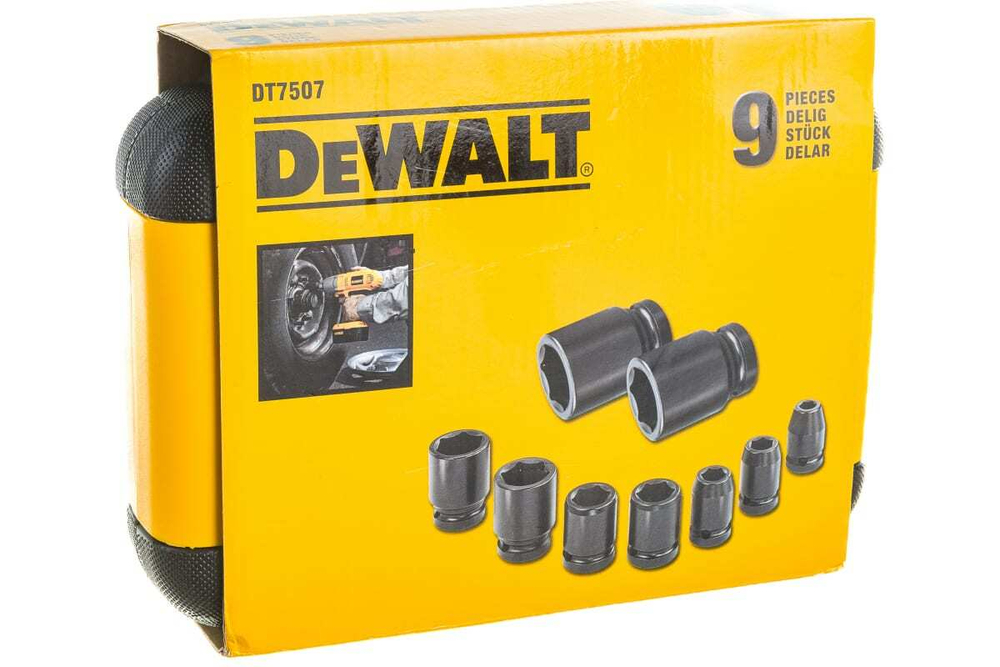 Набор ударных торцевых головок (10-27 мм; 1/2"; 9 шт.) DEWALT DT7507