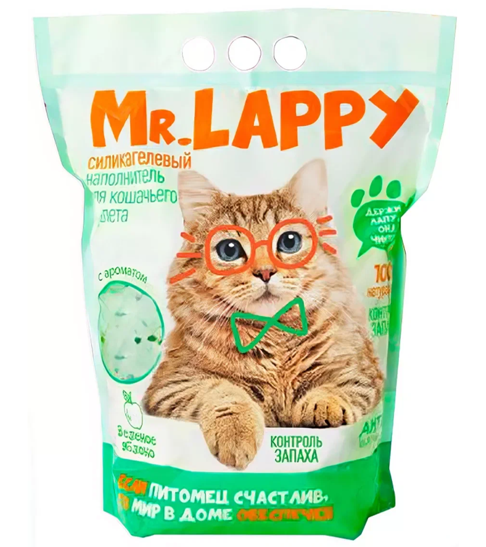 Mr.Lappy Силикагелевый наполнитель "Зеленое яблоко" 7,6л.