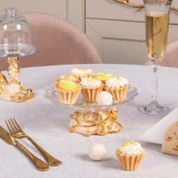 Фруктовница Орхидея Лайм Айвори с чашей из стекла