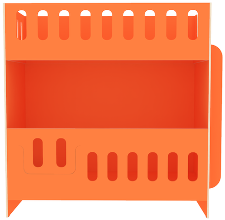 Двухъярусная кровать КарИВи cо сплошным бортом ДС-260 80x160 Оранжевый