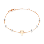 Браслет «Буква Т» из комбинированного золота