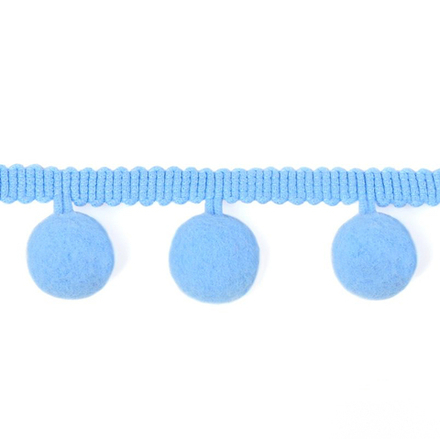 Бахрома помпоны ш.3см. голубой