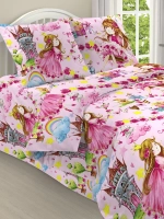 Постельное белье 1,5 сп, 100% хлопок с 1 наволочк 70х70см, детское - принцессы, единорожки, мотоцик