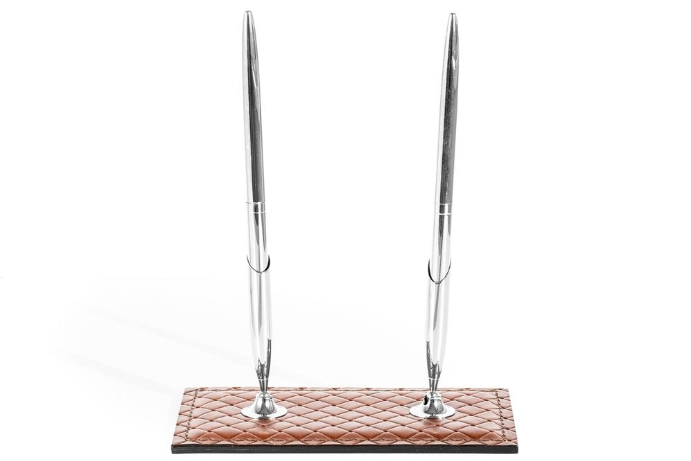 Офисный набор для руководителя Комфорт из кожи FG Tan treccia/шоколад 7 предметов