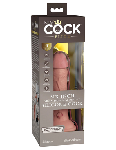 Вибратор KC Elite 6" Vibrating Silicone Dong - Light Pipedream 577621PD