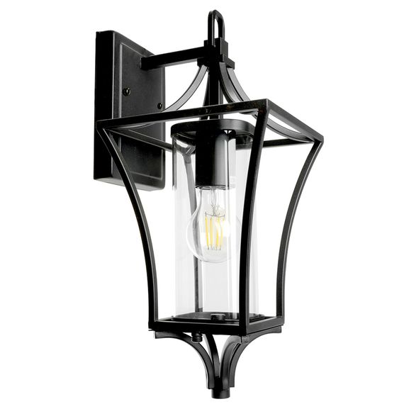 Светильник садово-парковый Feron PL731 на стену вниз 60W E27 230V, черный 51269