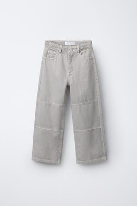 ZARA ДЖИНСЫ STRAIGHT, ЖЕМЧУЖНО-СЕРЫЙ