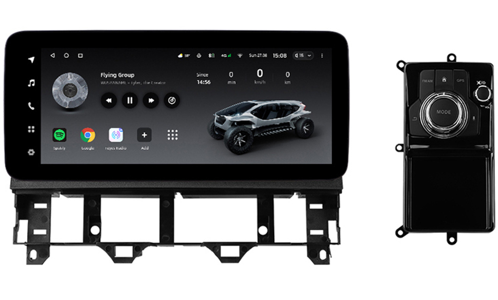 Магнитола для Mazda 6 2002-2007, Atenza GG - Teyes LUX ONE ROUND монитор 12.3", Android 10, ТОП процессор, CarPlay, 4G SIM-слот, джойстик в комплекте