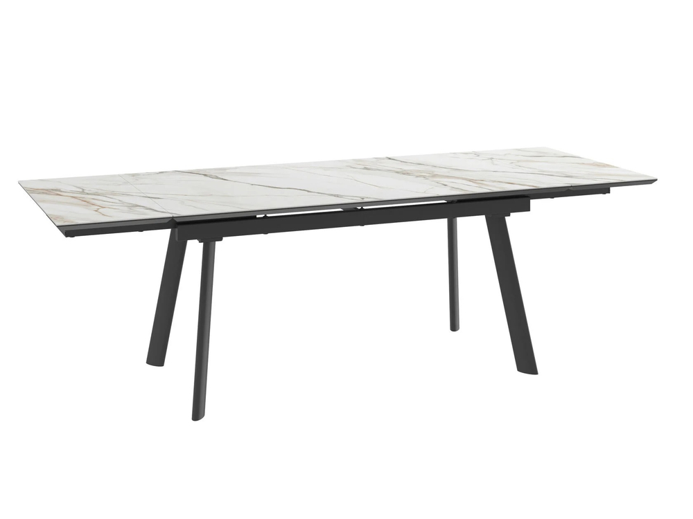 Стол MILANA FOUR-160, раздвижной 160(40+40)x90, CALAKATTA GOLD ST CER/ЧЕРНЫЙ, (1 упак.)
