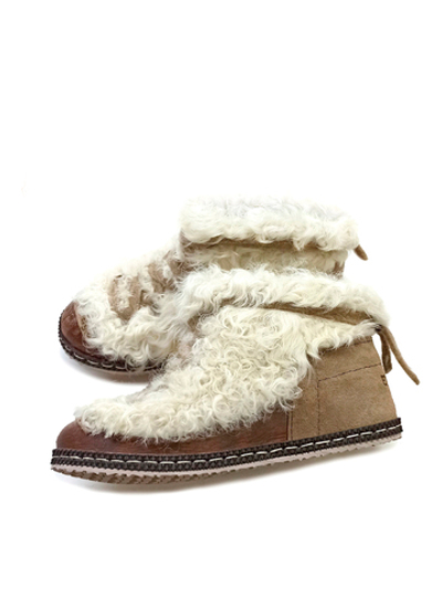 Ботильоны меховые "Крем-сода"