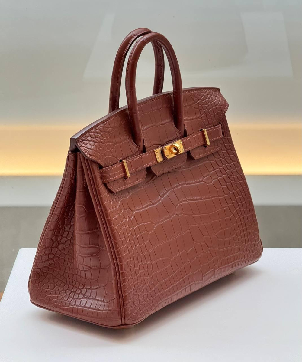 Сумка Hermes из кожи крокодила 25 см