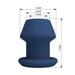 Синяя анальная пробка с открытым каналом - 8,7 см.