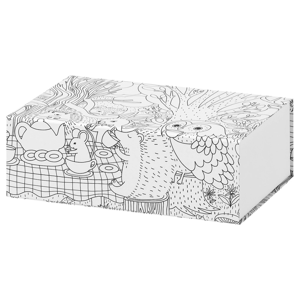 IKEA SKOGSDUVA  (ИКЕА СКОГСДУВА)  -  Коробка, рисунок/мультиколор, 25x17x8,5 см