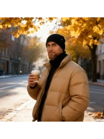 Зимний комплект вязаная шапка бини и тёплый снуд-бафф