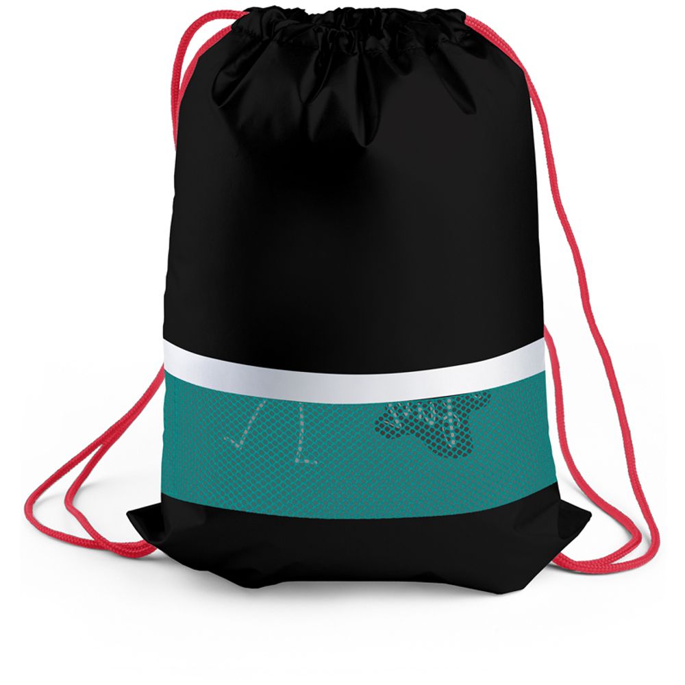 Мешок для обуви 1 отделение, Berlingo Run for fun 46х36см, сеточка, светоот.лента