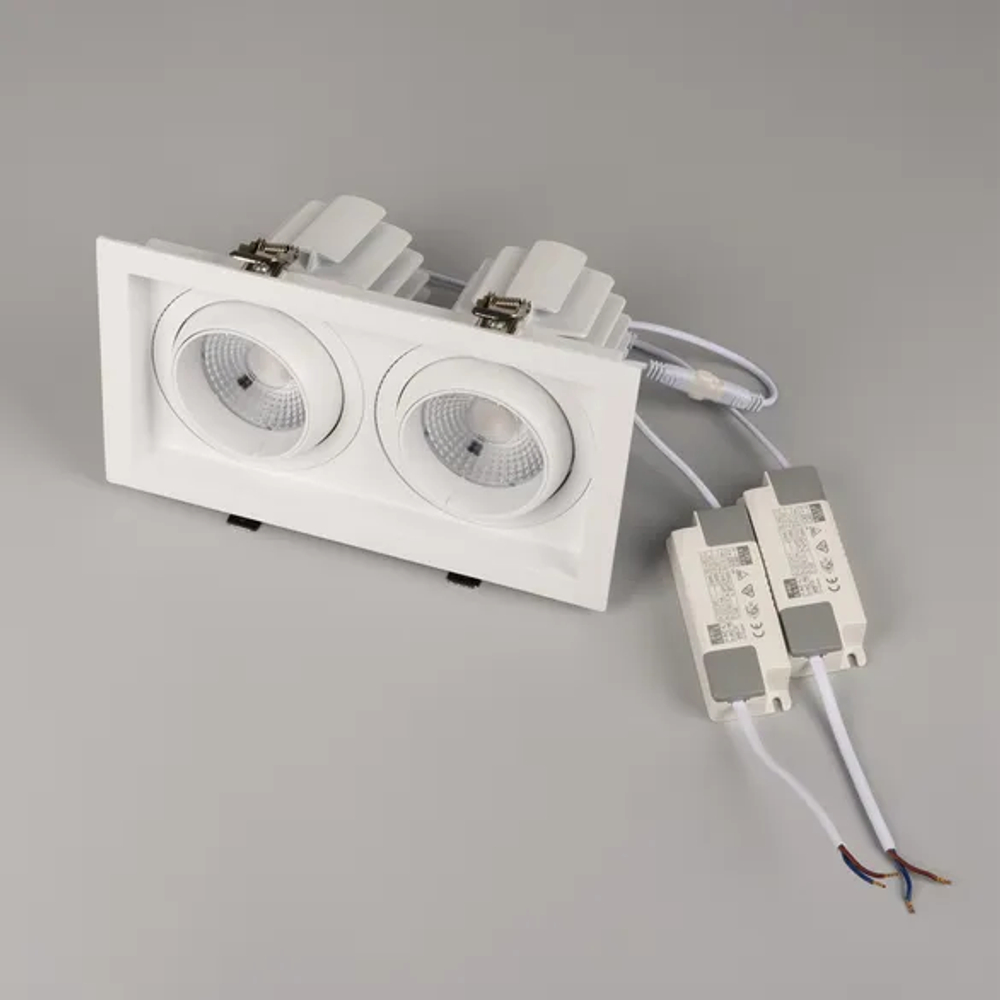 Светильник MS-VORTEX-BUILT-S250x140-2x30W Warm3000 (WH-WH, 50 deg, 230V) (Arlight, IP20 Металл, 5 лет) 042369