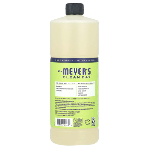 Mrs. Meyers Clean Day, универсальное концентрированное чистящее средство, лимонная вербена, 946 мл (32 жидк. унции)