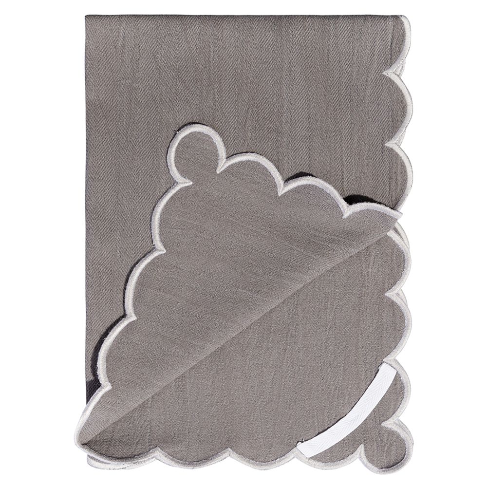 Набор кухонных полотенец с контрастным кантом серого цвета из коллекции Trendy Ruffles, 50х70 см