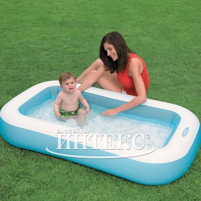 Бассейн надув. 166*100*28см. Rectangular 1-3 лет 57403/589442 (Intex)