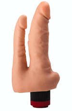 Двойной гелевый вибратор телесного цвета - 17 см. (Цвет: телесный)