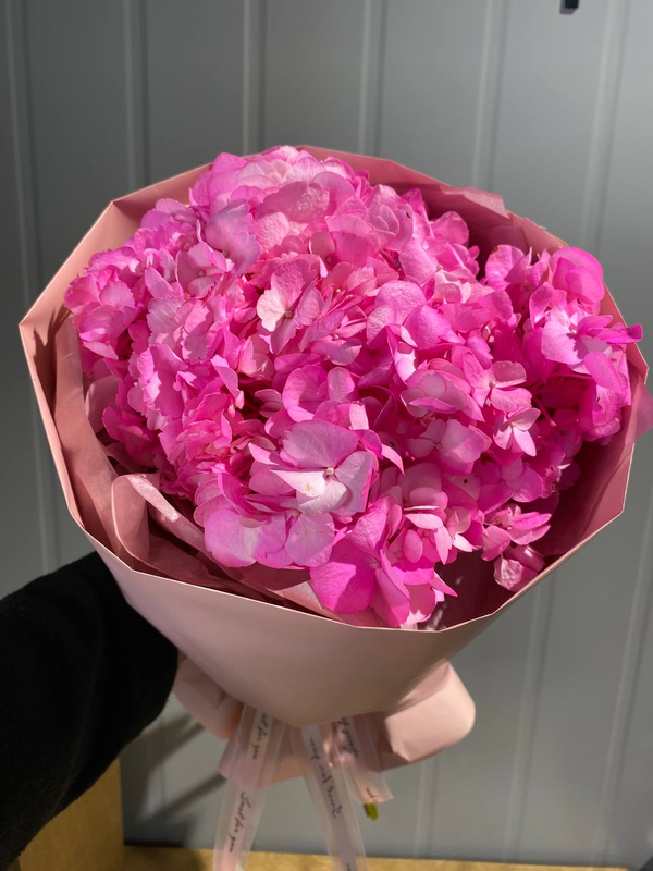 Букет из ярко-розовых гортензий (3 шт) Букет из ярко-розовых гортензий (3 шт)