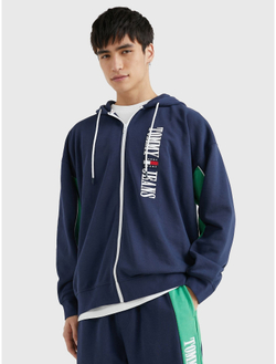 Худи на молнии Tommy Jeans Retro Logo Oversized Twilight Navy
