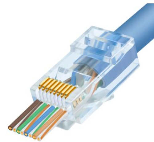 RJ45-C проходной коннектор с позолоченным покрытием (упаковка 10 шт.)