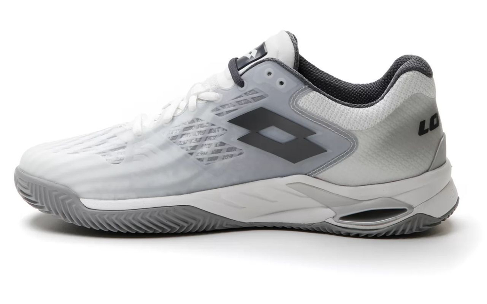 Мужские кроссовки теннисные Lotto Mirage 100 Clay - all white/asphalt/silver metal 2