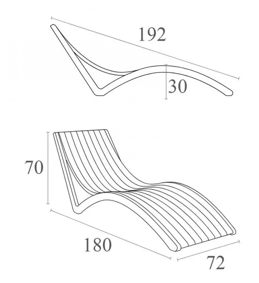 Шезлонг Slim черный