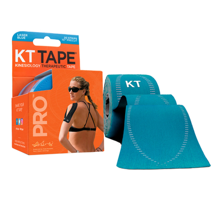 Кинезиотейп KT Tape PRO, Синтетическая основа, 20 полосок 25х5см, преднарезанный, цвет Laser Blue