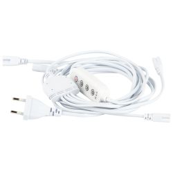 Разветвитель сетевой для линейных светильников ЭРА 4х IEC C5 3pin+timer на 4 точки с таймером 4, 8, 12H 2 м | Аксессуары для фито светильников