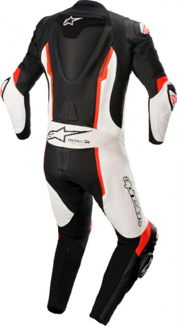 ALPINESTARS Мотокомбинезон цельный мужской кожаный гоночный MISSILE V2 1-PC LEATHER SUIT черно-бело-красный