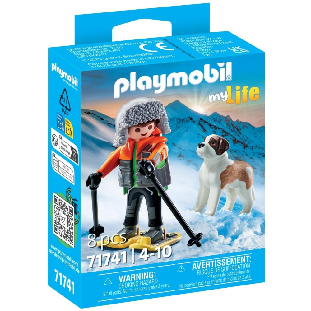 Playmobil 71741 my Life Лыжник с сенбернаром 8 деталей — фото 1