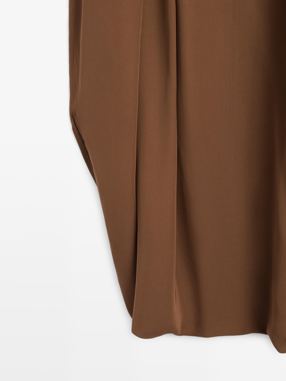 Massimo Dutti Струящаяся плиссированная юбка-шорты, светло-коричневый