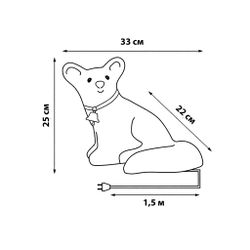 ULD-M3225-032-STA WHITE IP20 FOX Фигура светодиодная Лисенок. 33x25см. 32 светодиода. Белый свет. Провод прозрачный. TM Uniel