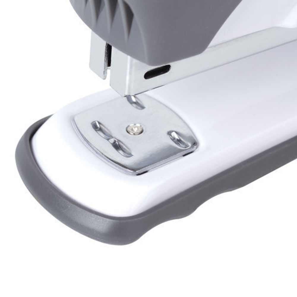 Степлер №24/6, 26/6 металлический BRAUBERG "Universal+", до 25 листов, белый, 227781