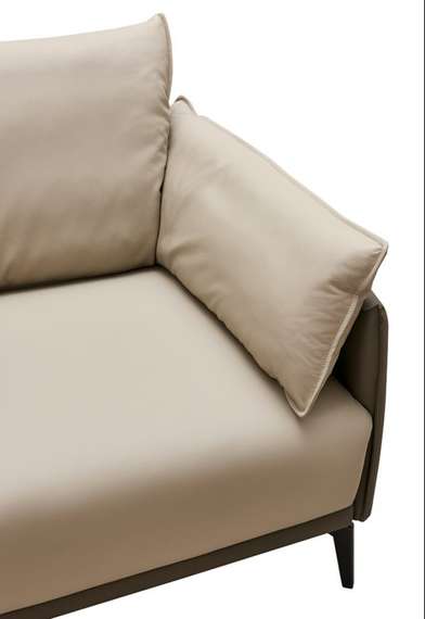 Кресло Dako, натуральная кожа, бежевый, коричневый