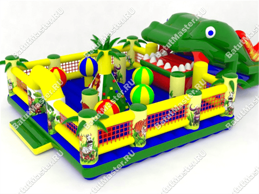 Надувной батут-горка "Сказочная поляна" 11*6*5 м