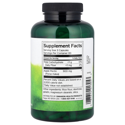 Swanson Vitamins, Яблочный пектин, 300 мг, 250 капсул