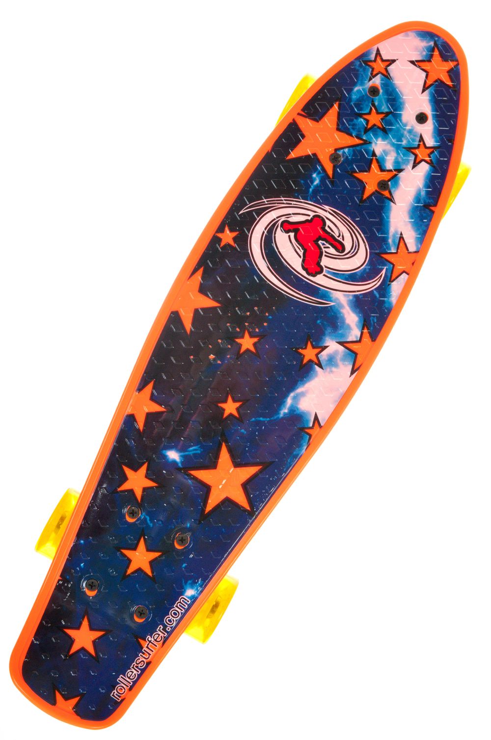 Пенни борд Rollersurfer Urbanboard 24" Звёзды, оранжевый/синий